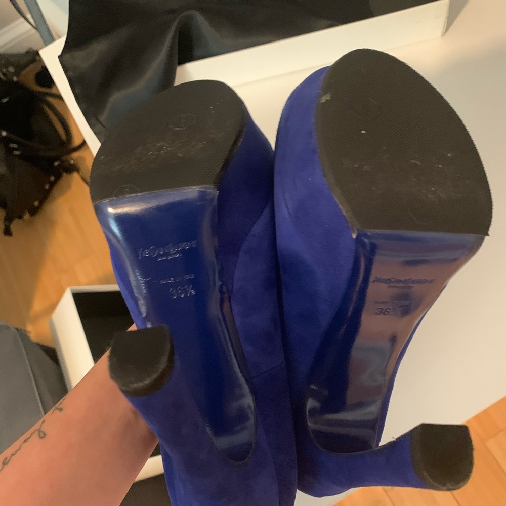 YSL COBALT BLUE HEELS - Picture 9 of 9